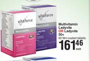 Vitaforce Multivitamin Ladyvite Or Ladyvite 50+ 60 Film Coated Tablets-Each