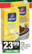 Clover Vanilla Custard Or Bliss Dessert DBL Cream-1L Each