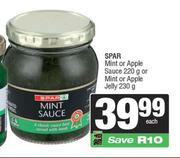 Spar Mint Or Apple Sauce 220g Or Mint Or Apple Jelly 230g-Each