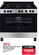 AEG 900mm 5-Burner Gas Stove With Electric Oven 375141