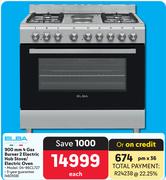 Elba 900mm 4 Gas Burner 2 Electric Hob Stove/Electric Oven 460558