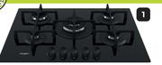 Whirlpool 750mm 5-Burner Gas On Glass Hob 460697