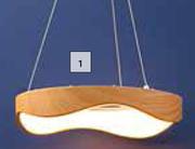 Eurolux 23W LED Ellipse Wood Print Pendant Light White-600mm x 900mm