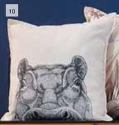 Hippo Face Scatter Cushion White-500mm x 500mm
