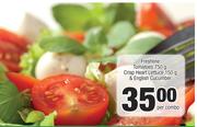 Freshline Tomatoes 750g, Crisp Heart Lettuce 150g & English Cucumber-Per Combo