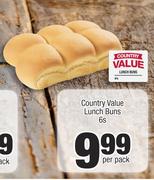 Country Value Lunch Buns-6s Per Pack