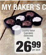 Country Value Cupcakes (Selected)-6s Per Pack