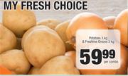 Potatoes 3Kg & Freshline Onions 3Kg-Per Combo