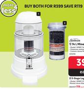 Sunbeam 14L Mineral Pot SMWP-14A + Sunbeam 5 Stage Layered Filter SMWP-FILTERS-Both For