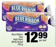 Blue Ribbon Duo High Fibre White Bread-700g Per Loaf