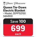 Pure Pleasure Queen Tie-Down Electric Blanket ZEPP152150