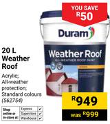 Duram 20L Weather Roof