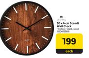 EH 30 x 4cm Scandi Wall Clock-Each