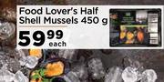 Food Lover's Half Shell Mussels-450g