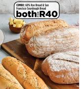 60% Rye Bread & San Francisco Sourdough Bread Combo-For Both