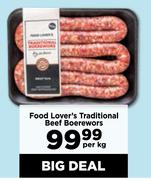 Food Lover's Traditional Beef Boerewors-Per Kg