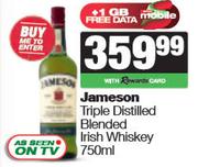 Jameson Triple Distilled Blended Irish Whisky-750ml