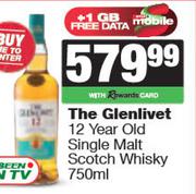 The Glenlivet 12 Year Old Single Malt Scotch Whisky-750ml
