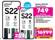 2 x Samsung Galaxy S22 5G Smartphone-On 1.2GB Red Core More Data