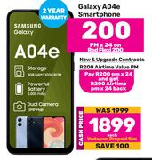 Samsung Galaxy A04e Smartphone-On Red Flexi 200