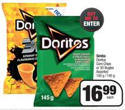 Simba Doritos Corn Chips Or 3D Bugles Assorted-100g/145g Each