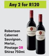 Robertson Cabernet Sauvignon, Merlot, Pinotage Or Shiraz-For 2 x 750ml