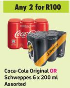 Coca Cola Original Pr Schweppes Assorted-For 2 x 6 x 200ml