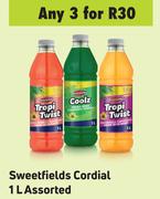 Sweetfields Cordial Assorted-For 3 x 1L