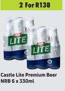 Castle Lite Premium Beer NRB-For 2 x 6 x 330ml