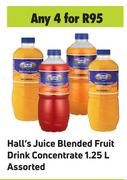 Hall's Juice Blended Fruit Drink Concentrate Assorted-For 4 x 1.25L