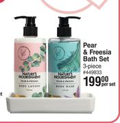 Nature's Nourishment Pear & Freesia Bath Set 3 Piece-Per Set