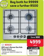 Bosch 600mm 4 Burner Gas Hob Flame Select PCP6AB90Z-Each