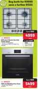 Bosch 600mm 4 Burner Gas Hob Flame Select PCP6AB90Z + Bosch 600mm Multifunction Oven-Both For