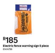 Electric Fence Warning Sign (5 Piece)