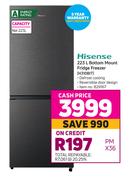Hisense 223L Bottom Mount Fridge Freezer (H310BIT)