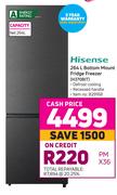 Hisense 264L Bottom Mount Fridge Freezer (H370BIT)