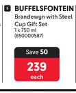Buffelsfontein Brandewyn With Steel Cup Gift Set-750ml Each
