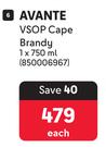 Avante VSOP Cape Brandy-750ml Each