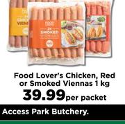Food Lover's Chicken, Red Or Smoked Viennas-1Kg Per Packet
