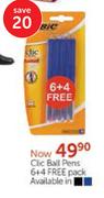 Clic Ball Pens 6+4 Free Pack