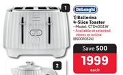 Delonghi Ballerina 4 Slice Toaster CTD4003.W