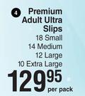 Softi Premium Adult Ultra Slips 18 Small, 14 Medium, 12 Large, 10 Extra Large-Per Pack