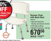 Medic+ Shower Chair With Back Rest