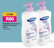 Elizabeth Anne's Purity Head To Toe Wash Assorted-For 2 x 500ml