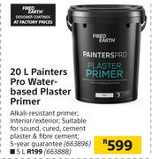 Fired Earth Painters Pro Water Based Plaster Primer-20Ltr