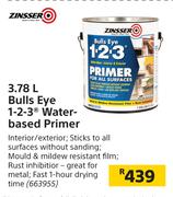 Zinsser Bulls Eye 1-2-3 Water Based Primer-3.78Ltr