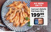 Food Lover's Butterfly Pink Prawns-700g Each