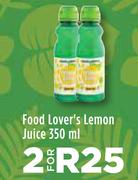 Food Lover's Lemon Juice-For 2 x 350ml