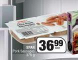 Spar Pork Sausages-375g Each
