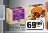 Spar Puff Pastry Pies-6's Each